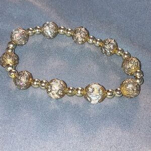 Vintage Gold and Silver Beaded Bracelet